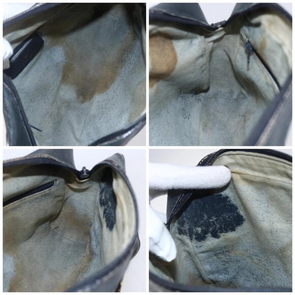 GUCCI GG Canvas Sherry Line Shoulder Bag PVC Leather Navy Red Auth - Picture 13 of 15